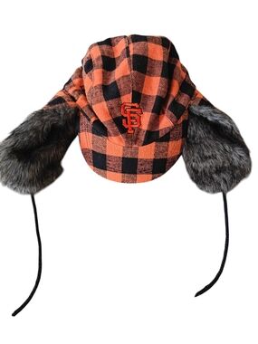 San Francisco Giants Buffalo Plaid Winter Trapper Hat One Size